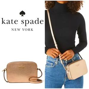 New Kate Spade Staci Mini Camera Bag Crossbody Shoulder Purse Rose Gold